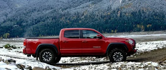 a pickup in the countryside