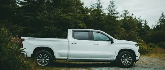 a pickup on a gravel track