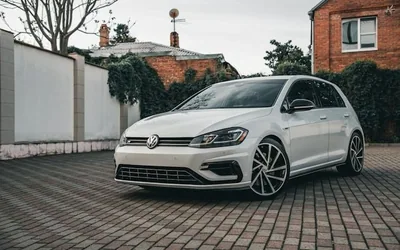 VW Golf R Mk8 — the named car, side or rear three-quarter